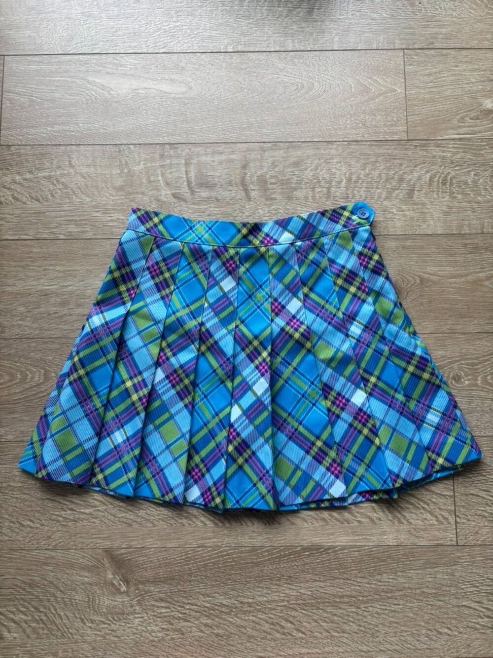 🔥 RARE Vintage American Apparel Plaid Pleated Tennis Skirt | Size M | Blue
